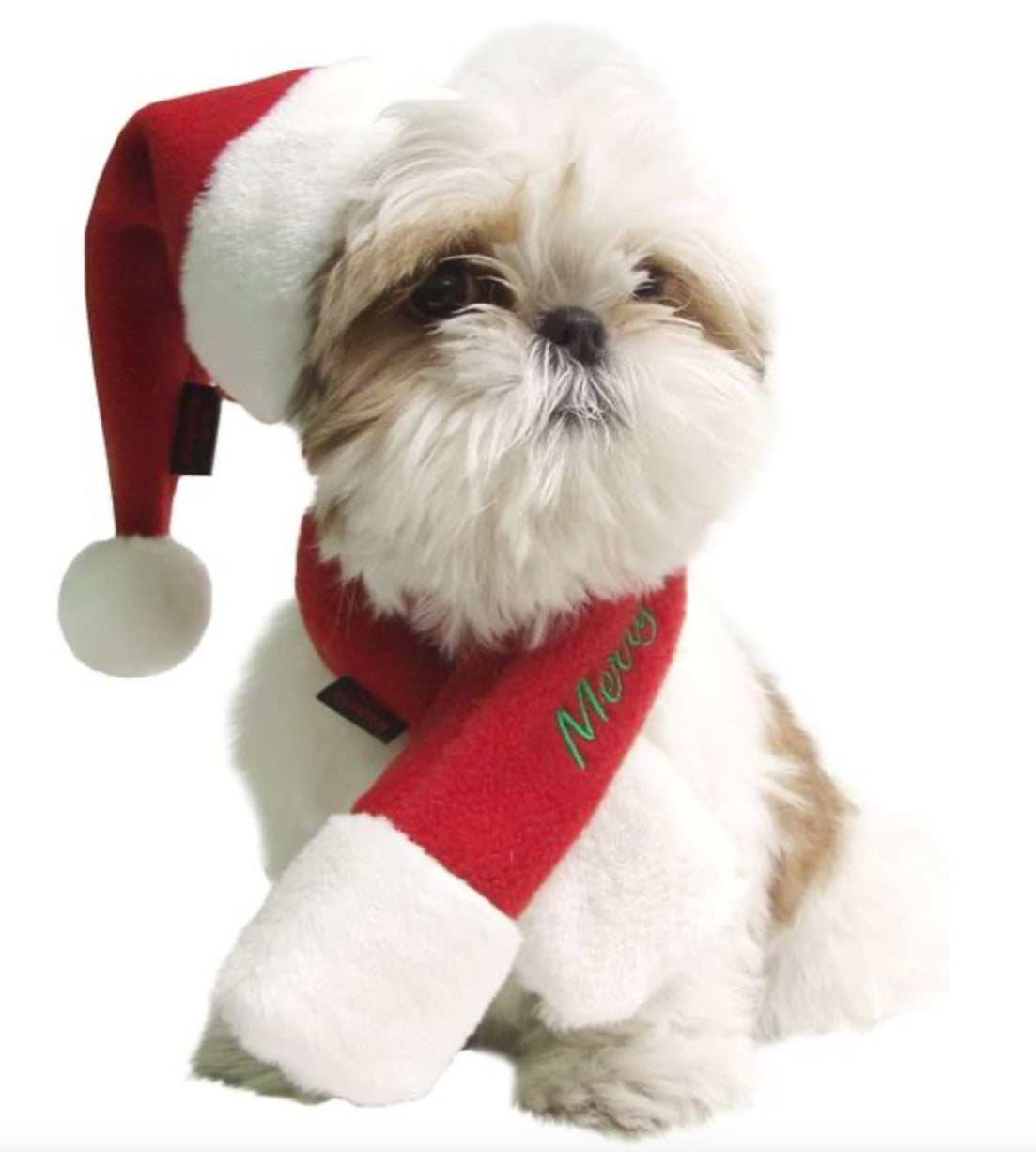 Шапочка Санти Новорічна для собак Puppia (Red)