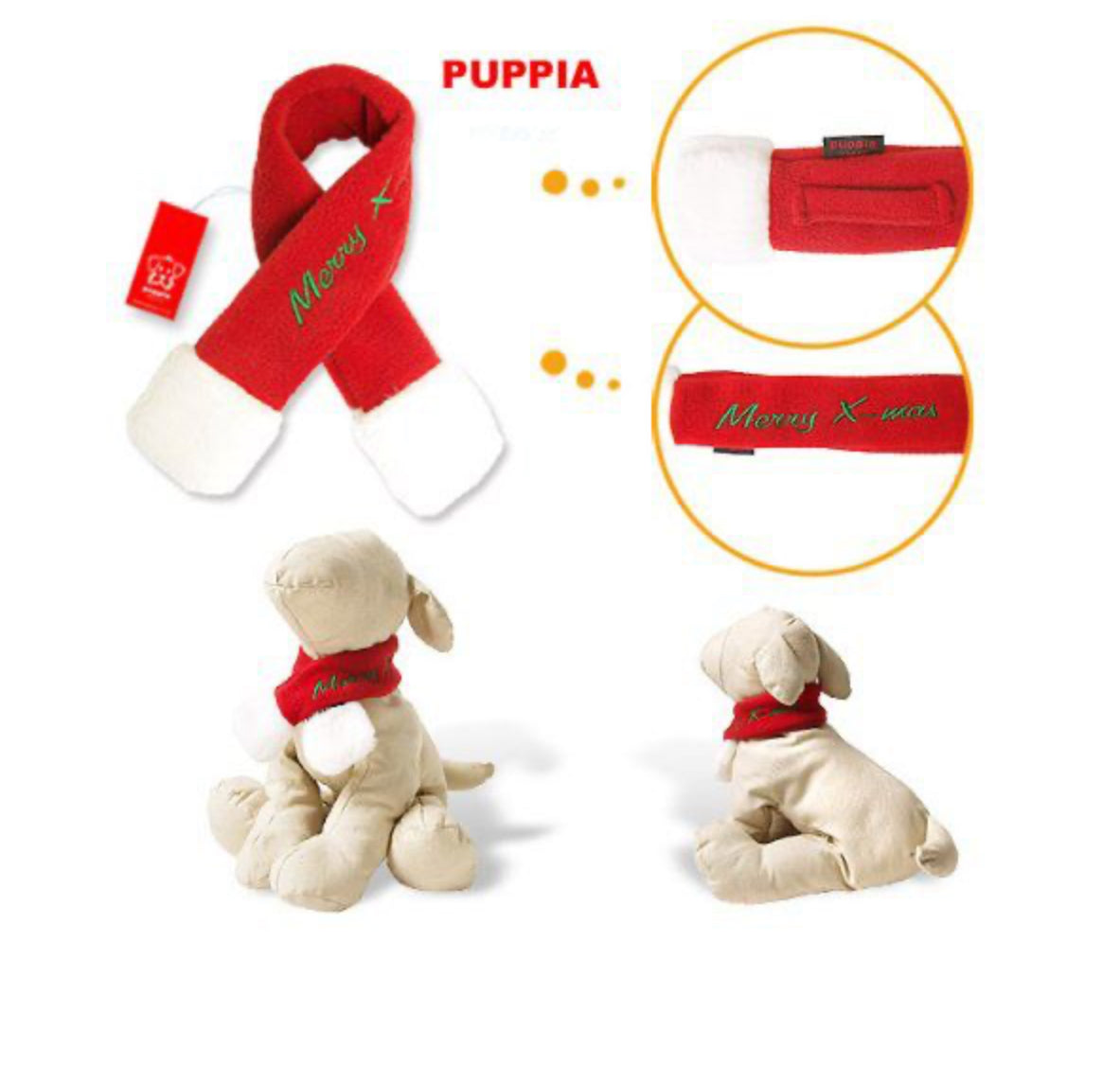 Шарф Санти Новорічний для собак Puppia (Red)