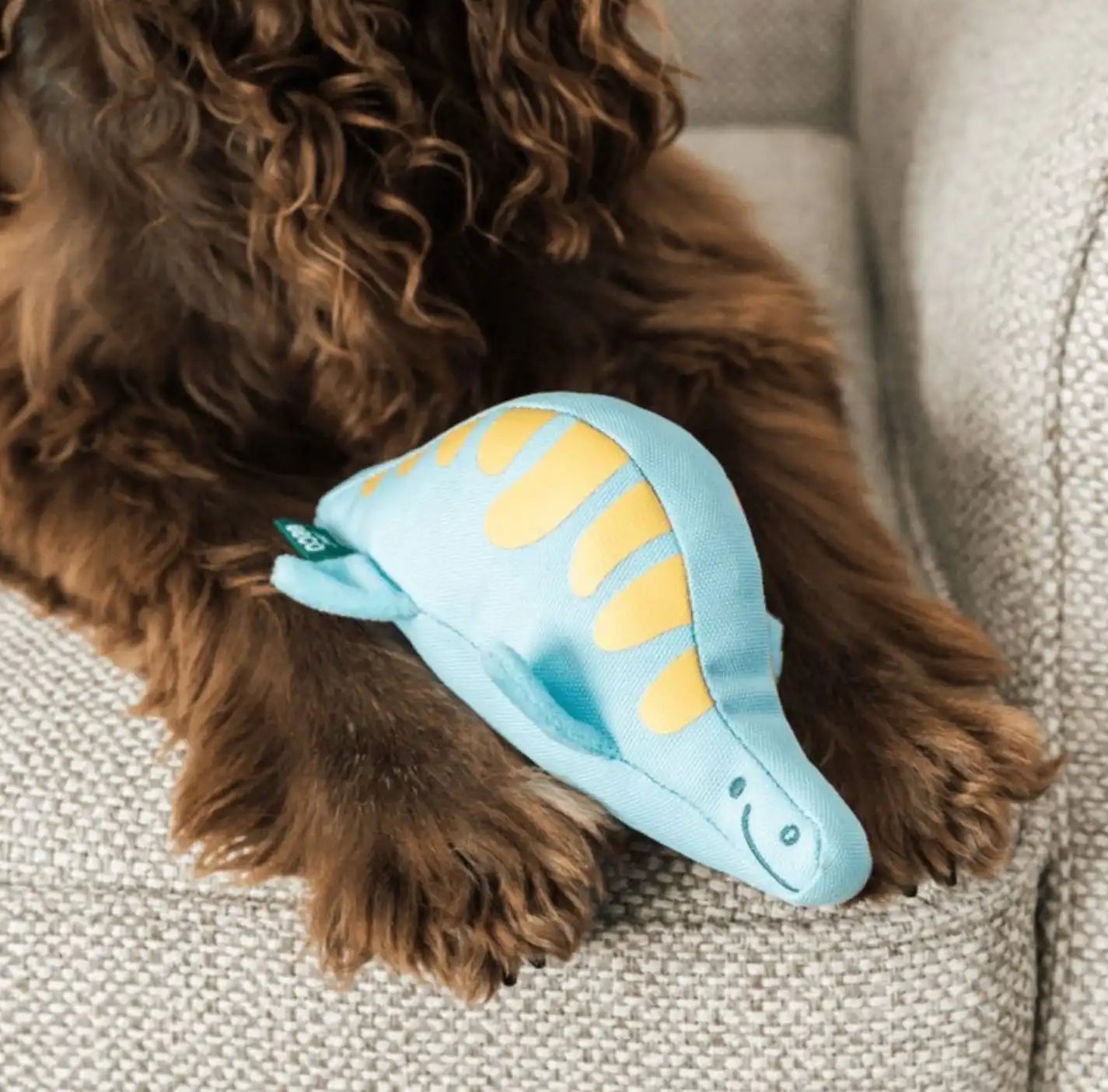 М'яка іграшка для собак Beco Pets Малюк Плезіозавр Блакитний S