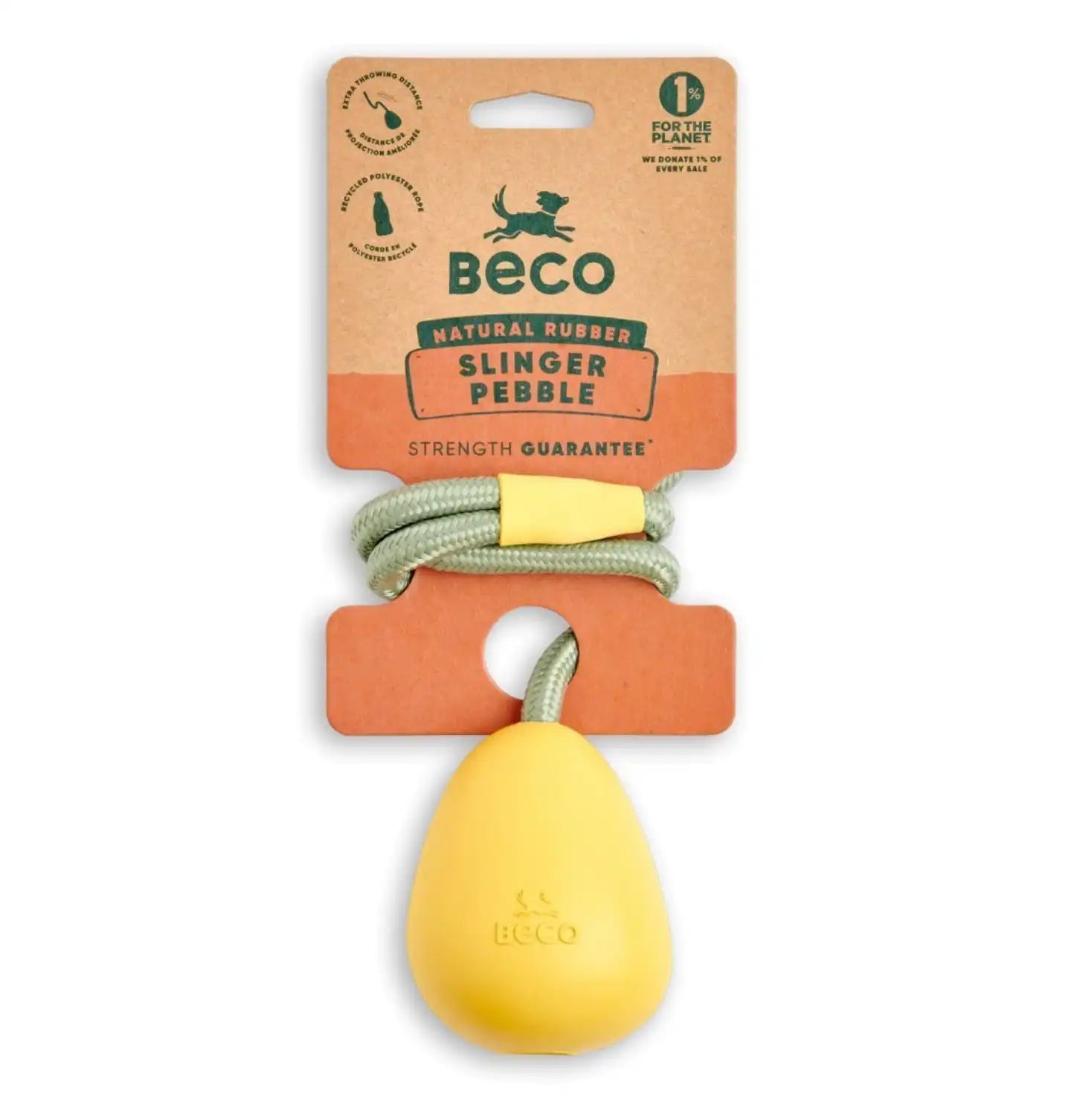 Іграшка на мотузці для собак Beco Pets Slinger Pebble Жовтий