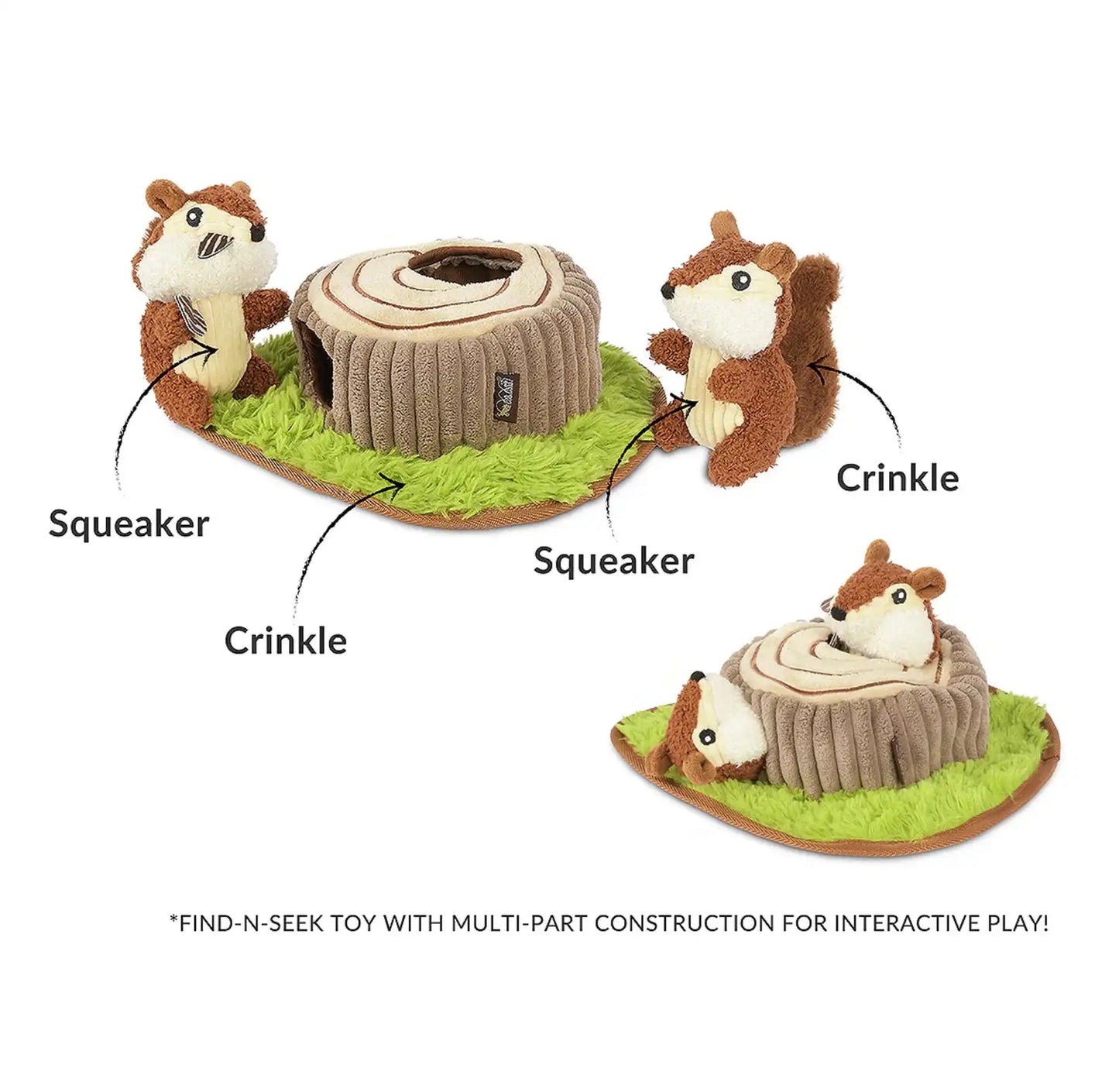 Іграшка для собак Chippy and Cheeks the Chipmunks Forest Friends Pet Play