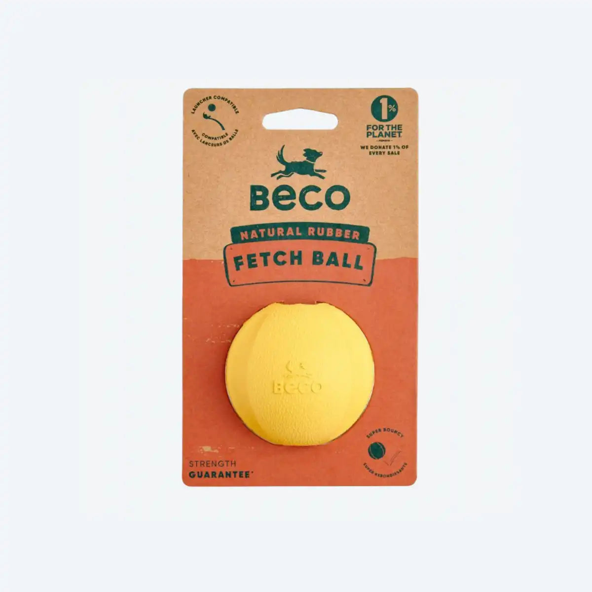 Іграшка м'ячик з отвором для ласощів для собак Beco Pets Fetch Ball Жовтий