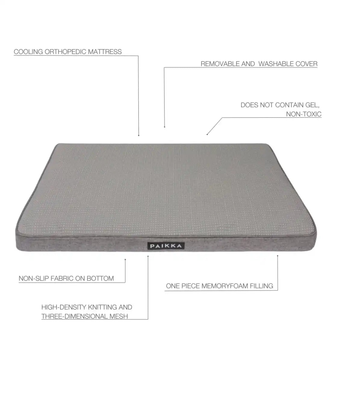 Матрас для собак Охолоджуючий - Ортопедичний Cooling Orthopedic Mattress Grey Paikka