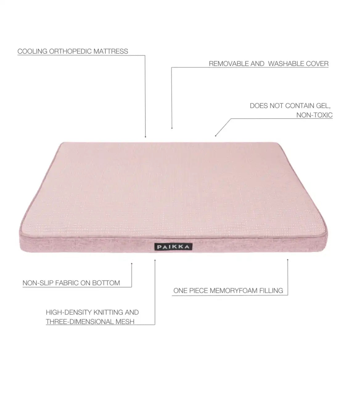 Матрас для собак Охолоджуючий - Ортопедичний Cooling Orthopedic Mattress Pink Paikka