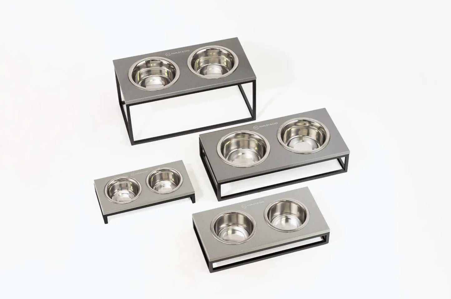 Миски на підставці Lunch Bar Grey Stone + Black