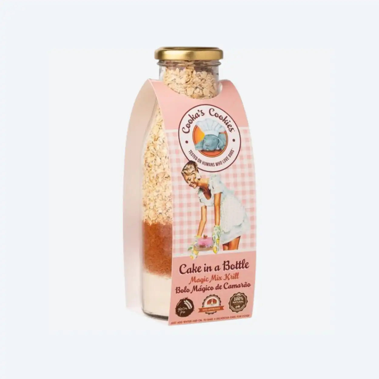 Натуральна суміш для приготування святкового торту для собак Cooka's Cookies Cake In Bottle з Креветкою 320 г