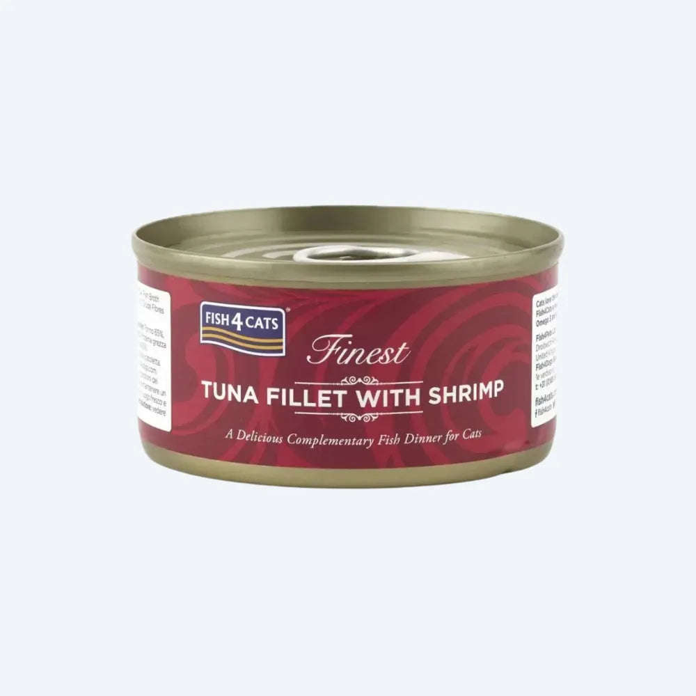 Натуральний вологий корм для котів Fish4Cats Finest Філе тунця з креветками 70 г