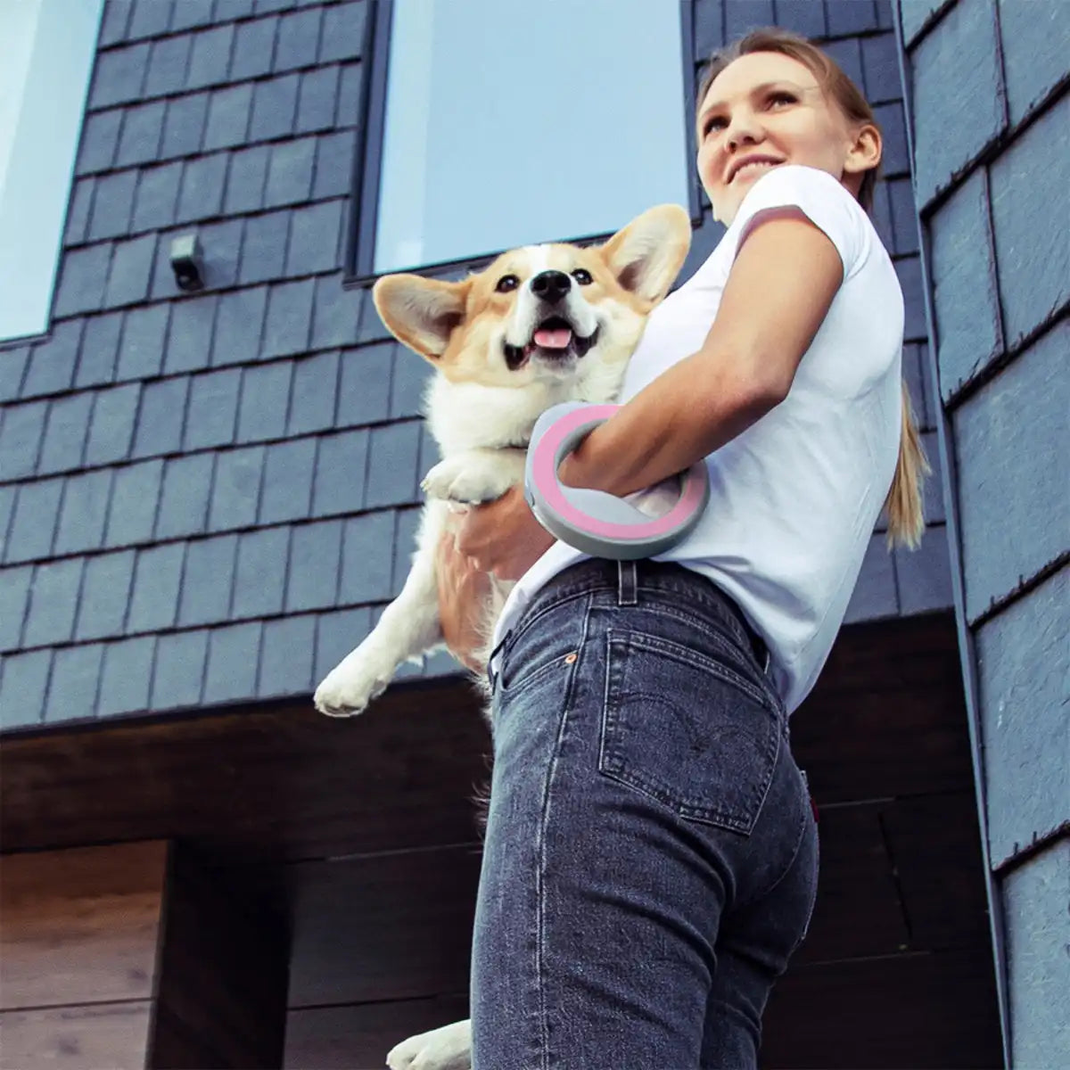 ПОВІДЕЦЬ-РУЛЕТКА ДЛЯ СОБАК WAUDOG R-LEASH, КРУГЛА, XS-M, ДО 40 КГ, 2,9 М, СВІТЛОВІДБИВАЮЧА СТРІЧКА
