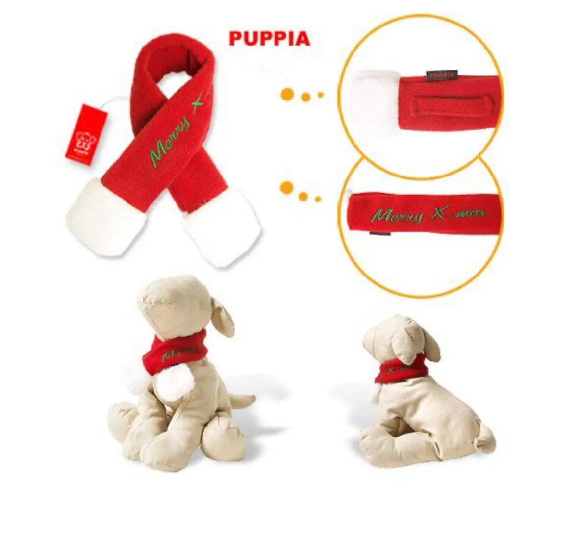 Шарф Санти Новорічний для собак Puppia (Red)