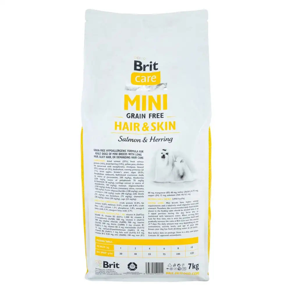 Сухий корм Brit Care GF Mini Hair & Skin для собак мініатюрних порід, для шкіри та шерсті, з лососем та оселедцем