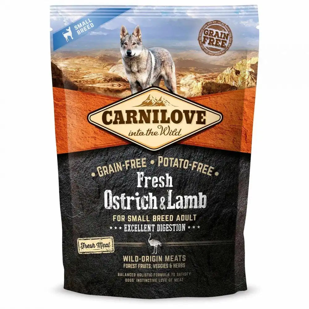 Сухий корм Carnilove Fresh Ostrich & Lamb для дорослих собак дрібних порід, ягня та страус