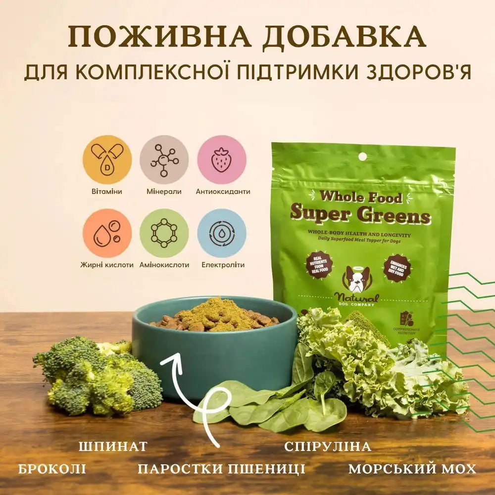Суперфуд для собак суміш зелені Super Greens Granules Natural Dog Company