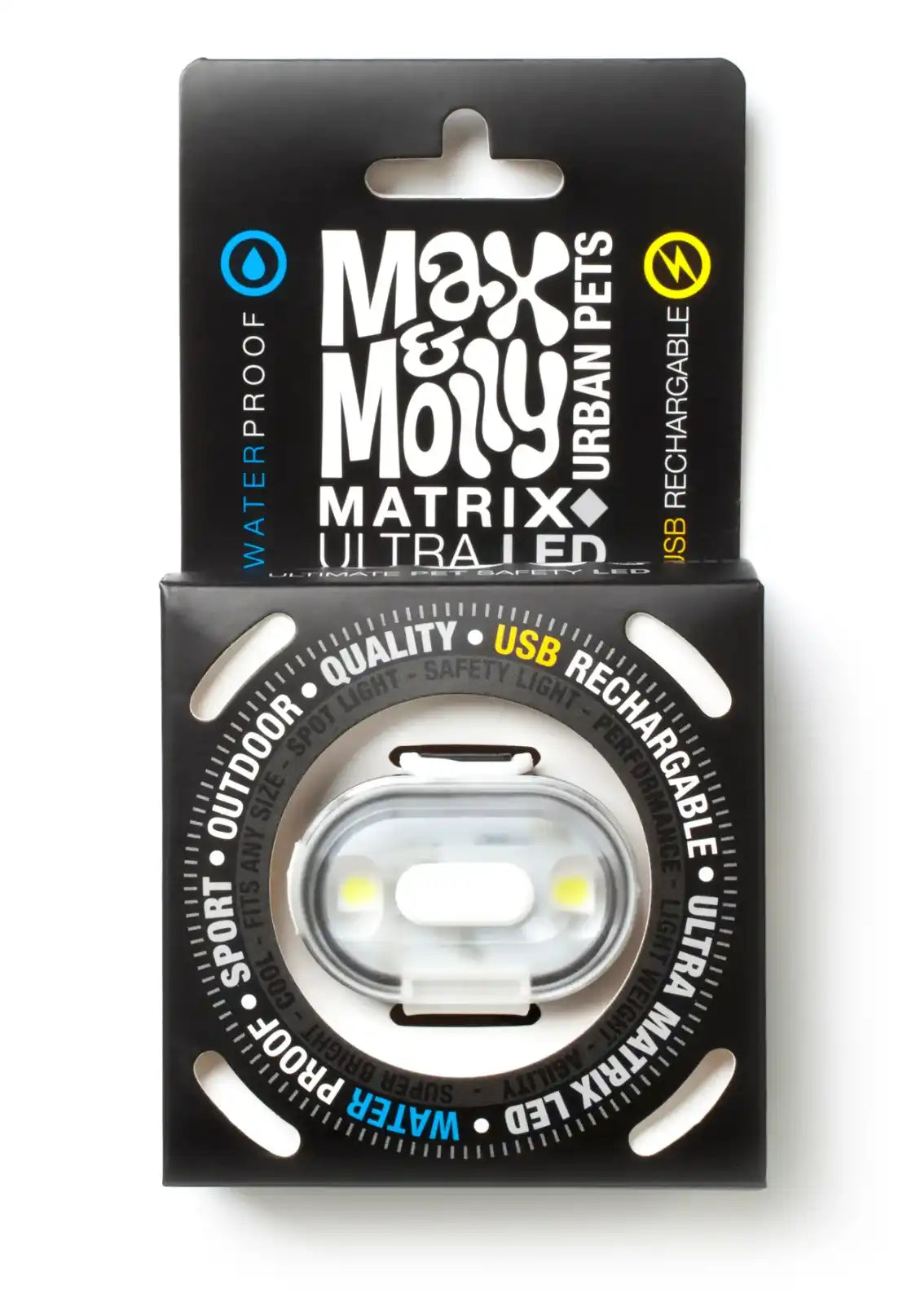 Світлодіодний ліхтарик для собак на нашийник Max & Molly Matrix Ultra LED, білий