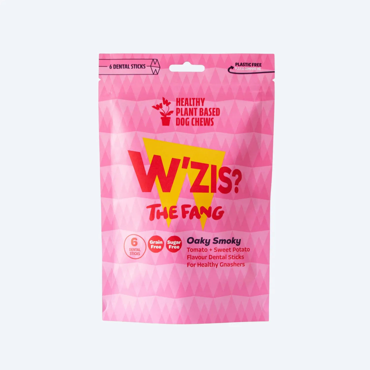 Веганські зубні ласощі для собак Pouch з гарбузом та солодкою картоплею Dental Smoky Fang W'ZIS