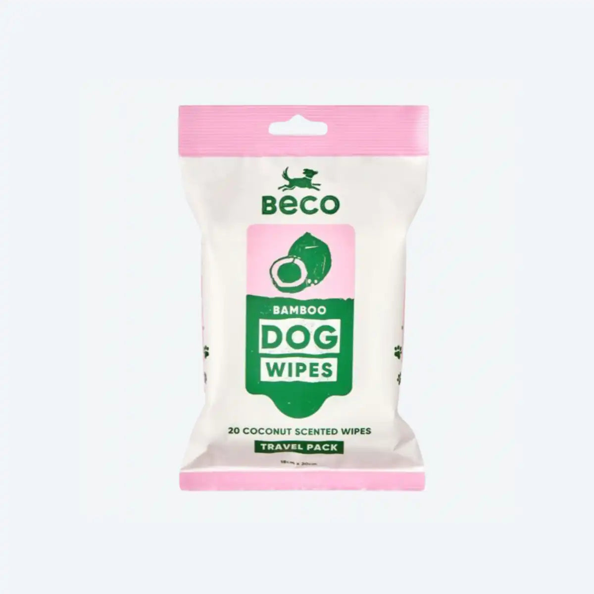 Вологі серветки біорозкладні бамбукові Beco Pets з ароматом кокосу 20 шт.