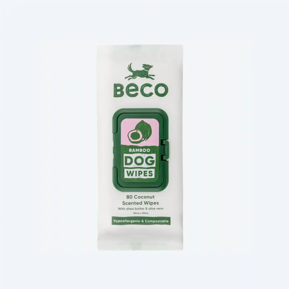Вологі серветки біорозкладні бамбукові Beco Pets з ароматом кокосу 80 шт.