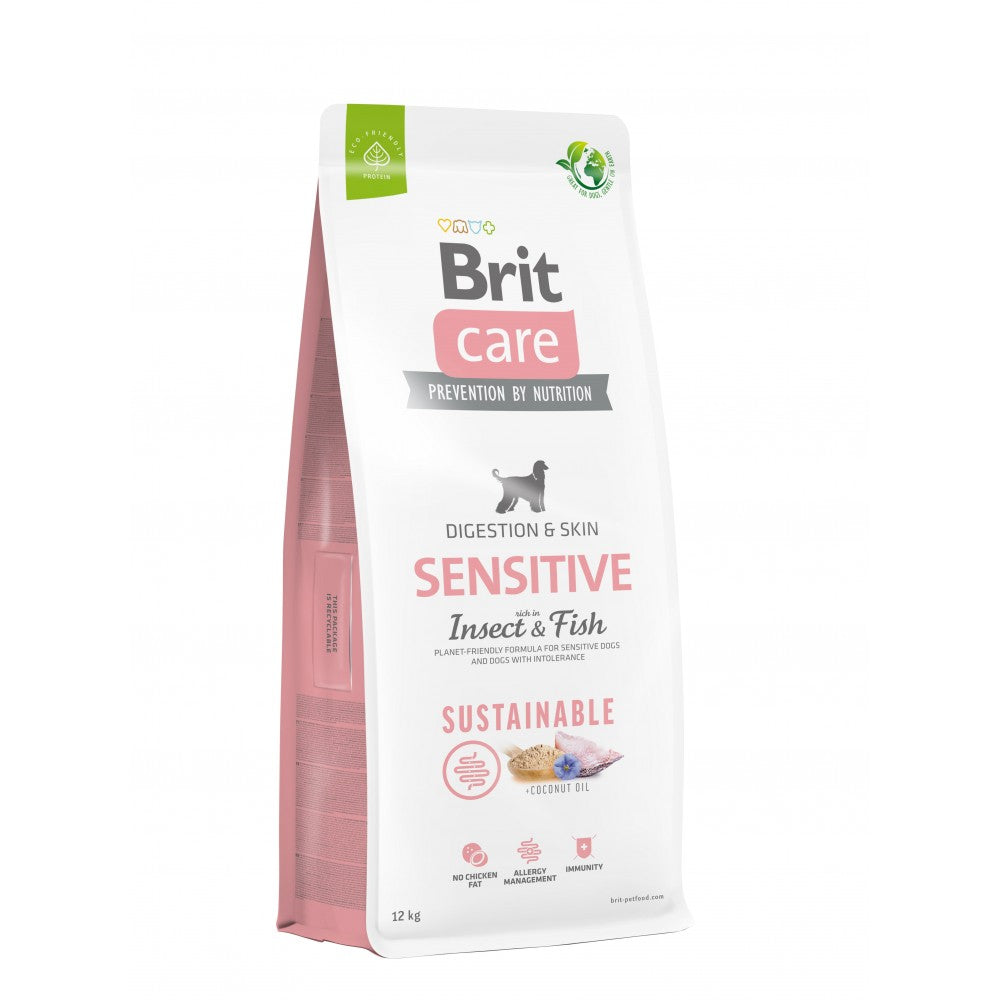 Сухий корм Brit Care Dog Sustainable Sensitive для собак з чутливим травленням, з рибою та комахами
