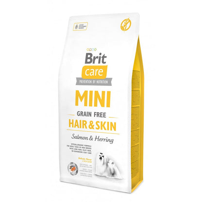 Сухий корм Brit Care GF Mini Hair & Skin для собак мініатюрних порід, для шкіри та шерсті, з лососем та оселедцем