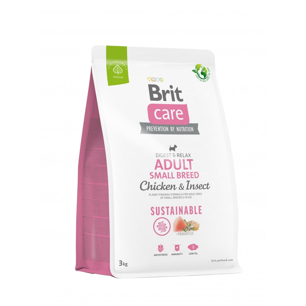 Сухий корм Brit Care Dog Sustainable Adult Small Breed для собак малих порід, з куркою та комахами