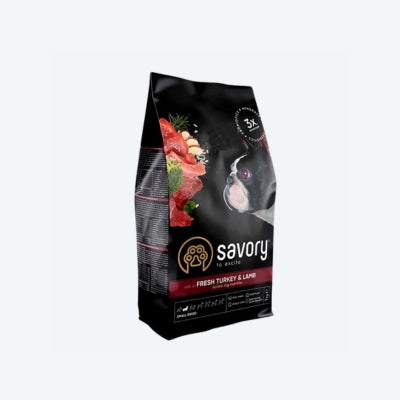 Сухий корм Savory Small для собак малих порід, зі свіжим ягням та індичкою
