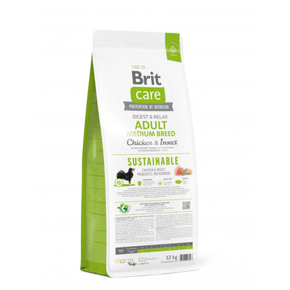 Сухий корм Brit Care Dog Sustainable Adult Medium Breed для собак середніх порід, з куркою та комахами