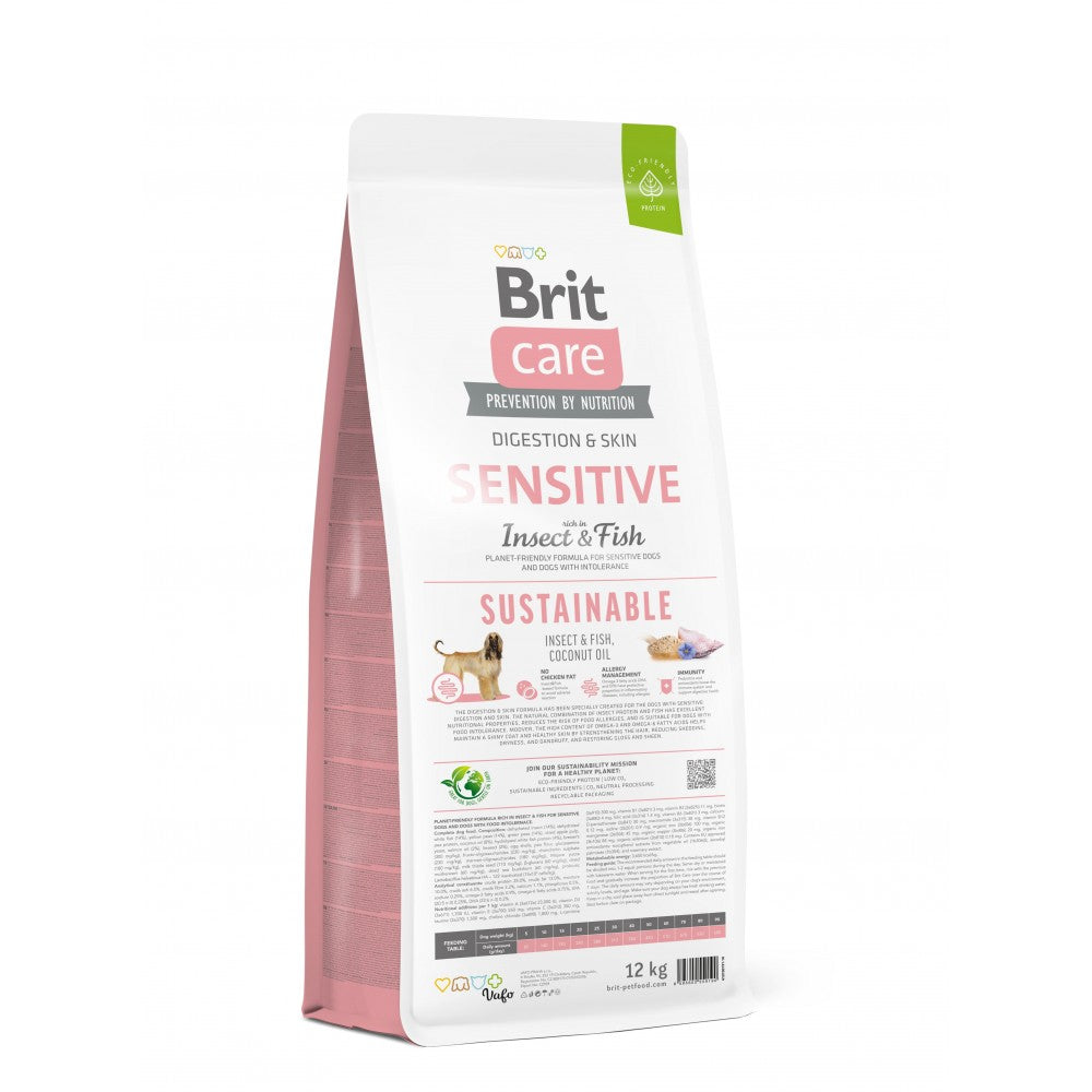 Сухий корм Brit Care Dog Sustainable Sensitive для собак з чутливим травленням, з рибою та комахами