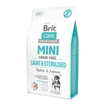 Сухий корм Brit Care GF Mini Light & Sterilised для дорослих собак дрібних порід із зайвою вагою або стерилізованих, з кроликом та лососем