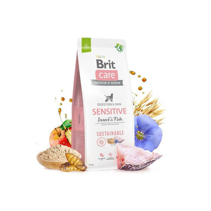 Сухий корм Brit Care Dog Sustainable Sensitive для собак з чутливим травленням, з рибою та комахами