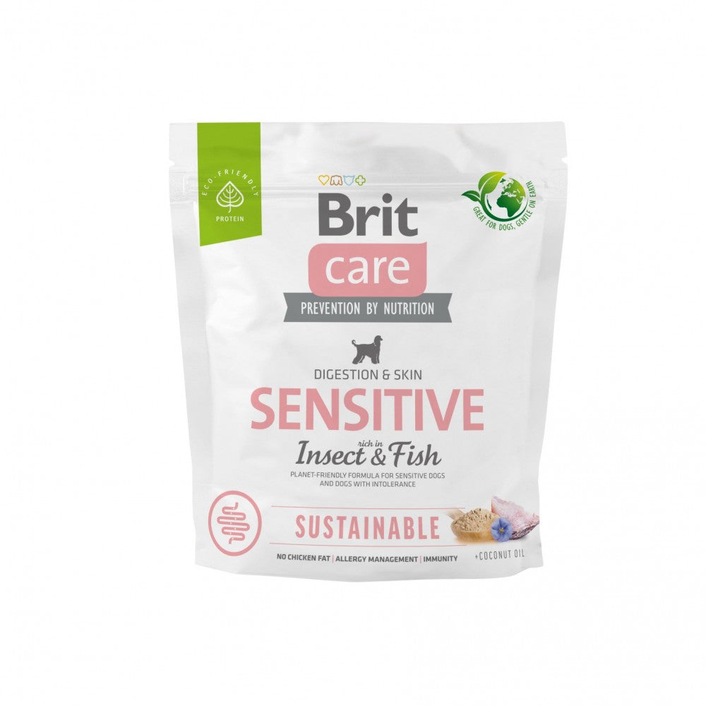 Сухий корм Brit Care Dog Sustainable Sensitive для собак з чутливим травленням, з рибою та комахами