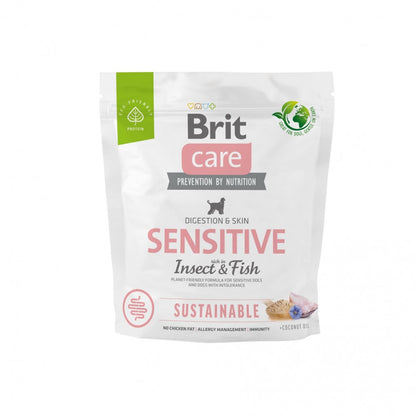 Сухий корм Brit Care Dog Sustainable Sensitive для собак з чутливим травленням, з рибою та комахами