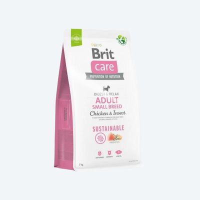 Сухий корм Brit Care Dog Sustainable Adult Small Breed для собак малих порід, з куркою та комахами