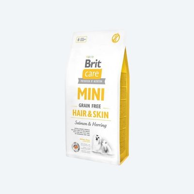Сухий корм Brit Care GF Mini Hair & Skin для собак мініатюрних порід, для шкіри та шерсті, з лососем та оселедцем