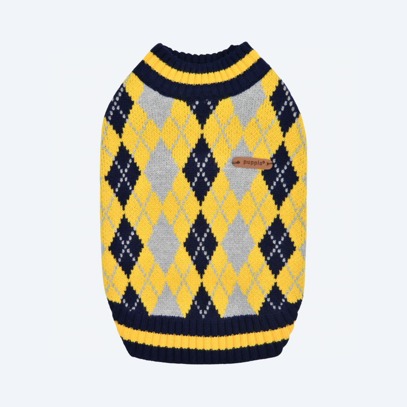 Светр для собак Клітинка GIZMO PAXD-TS2058 Puppia (Yellow)