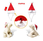 Шапочка Санти Новорічна для собак Puppia (CHECKERED RED)