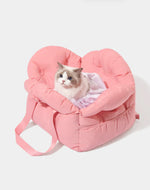 Автокрісло-переноска для собак і котів Vetreska Flora з ременем безпеки, рожева