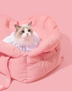 Автокрісло-переноска для собак і котів Vetreska Flora з ременем безпеки, рожева