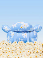 Автокрісло-переноска для собак і котів Vetreska Daisy з ременем безпеки, блакитна у ромашку