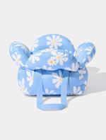 Автокрісло-переноска для собак і котів Vetreska Daisy з ременем безпеки, блакитна у ромашку