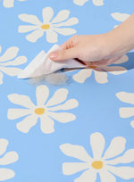 Автокрісло-переноска для собак і котів Vetreska Daisy з ременем безпеки, блакитна у ромашку