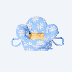 Автокрісло-переноска для собак і котів Vetreska Daisy з ременем безпеки, блакитна у ромашку