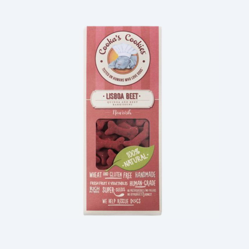 Натуральне печиво для собак Cooka's Cookies Barkissini Буряк з травами та насінням 100 г (рослинний білок)