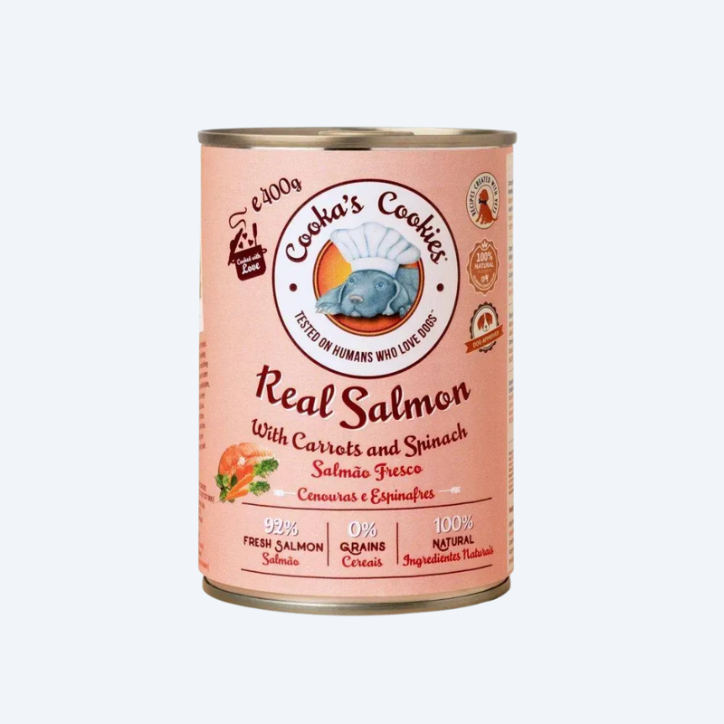 Натуральний вологий корм для собак Cooka's Cookies 92% Лосось з морквою та шпинатом