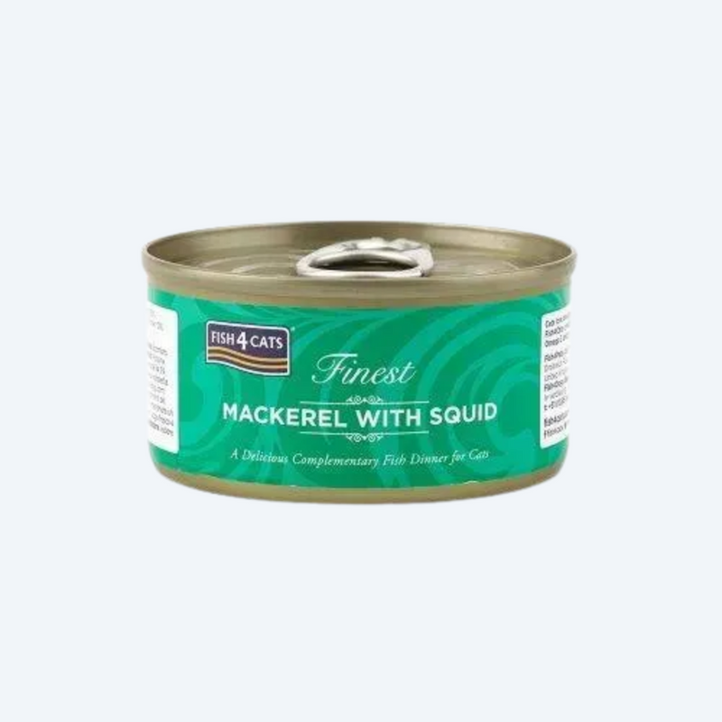 Натуральний вологий корм для котів Fish4Cats Finest Скумбрія з кальмаром 70 г