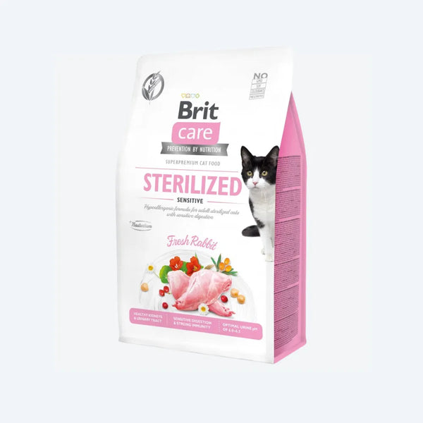 Сухий корм Brit Care Cat GF Sterilized Sensitive для стерилізованих котів з чутливим травленням, з кроликом