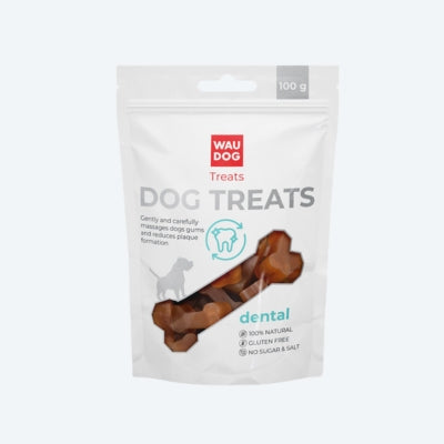 Ласощі для собак WAUDOG Treats "Стоматологічна кістка зі смаком качки", 100 г