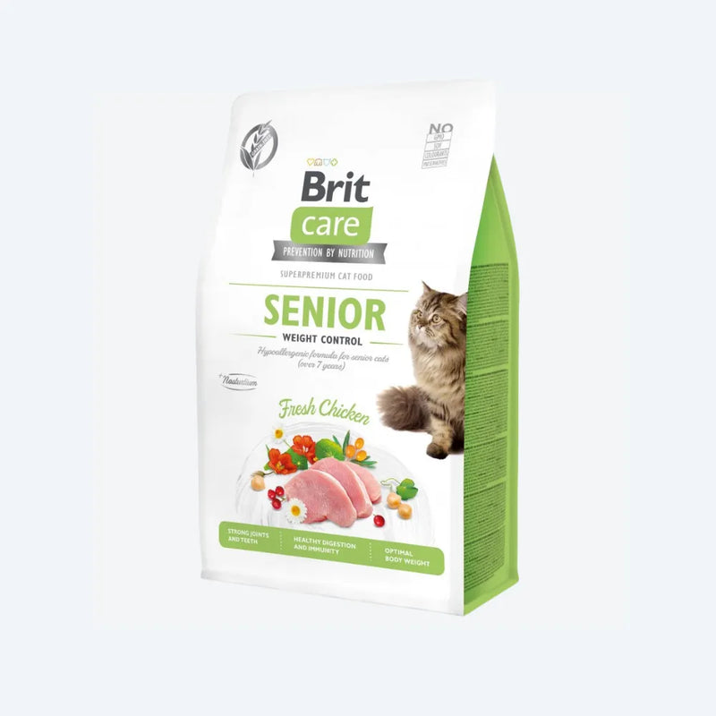Сухий корм Brit Care Cat GF Senior Weight Control для котів похилого віку з надмірною вагою, курка