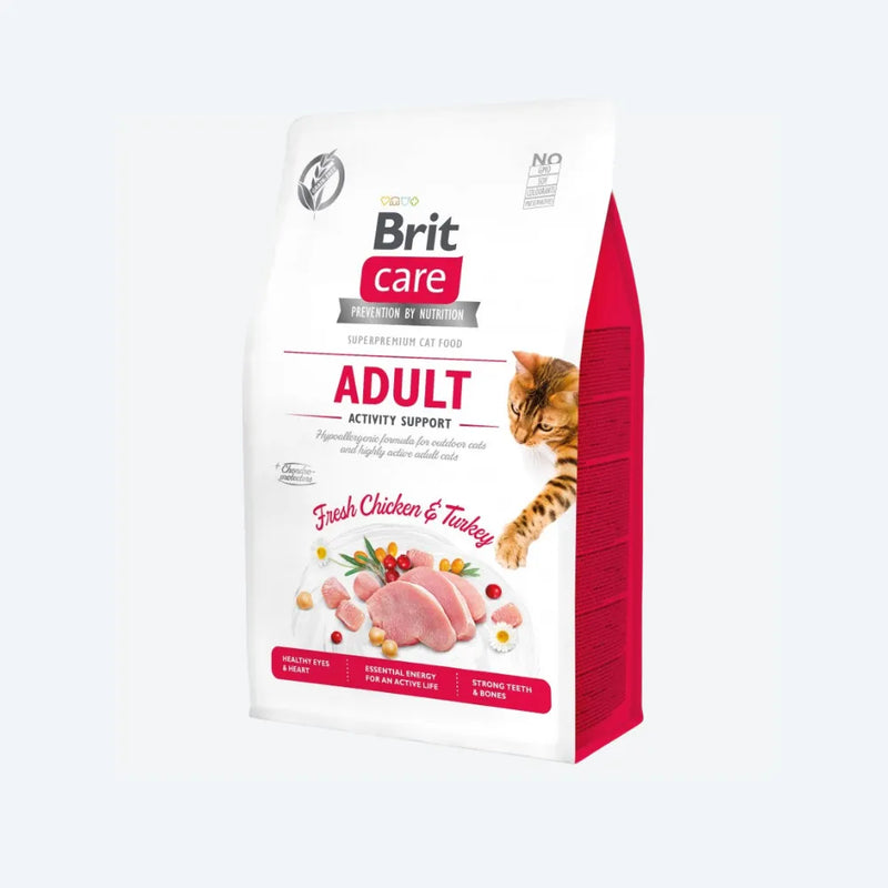 Сухий корм Brit Care Cat GF Adult Activity Support для котів, які живуть на вулиці, індичка та курка