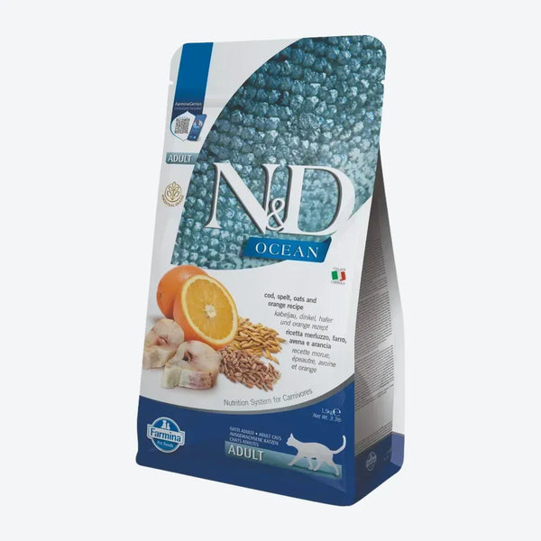 Сухий корм для котів Farmina N&D Low Grain Ocean - тріска та апельсин