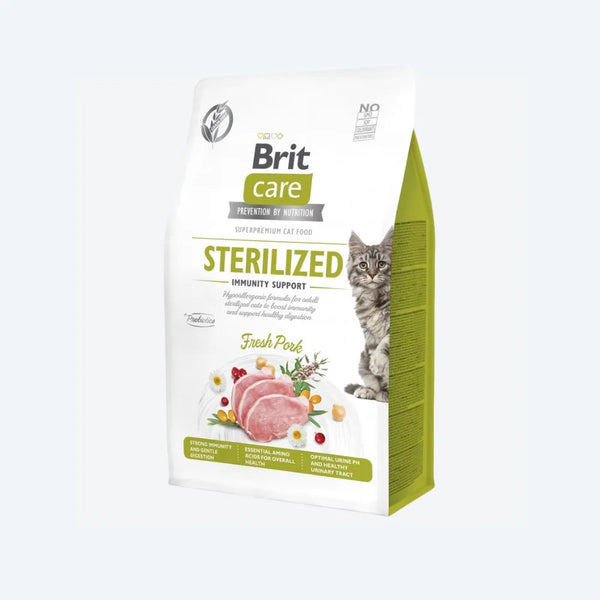 Сухий корм Brit Care Cat by Nutrition Sterilized Immunity Support для стерилізованих котів, зі свининою