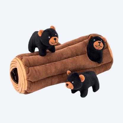 М’яка іграшка для собак ZippyPaws – Black Bear Log